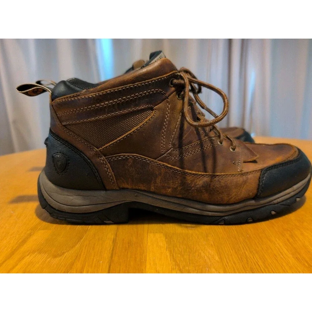 Ariat Men's Brown ATS Terrai Leather Hiking Horse Riding Boots Size 10 EE